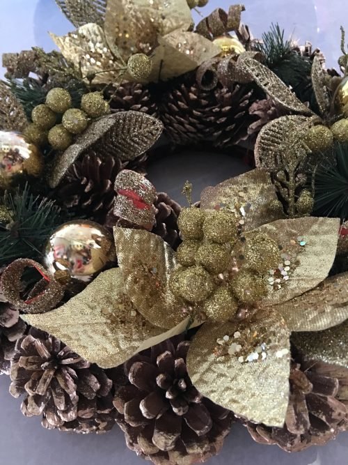 Golden Christmas wreath